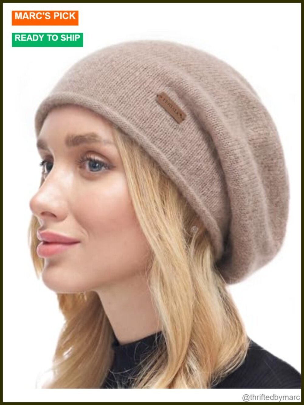 Slouchy Beanie for Women - Soft Wool Blend Knit Winter Hat